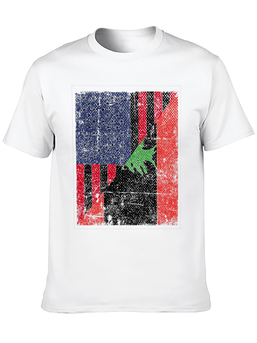 Distressed American Flag with Bear T-Shirt