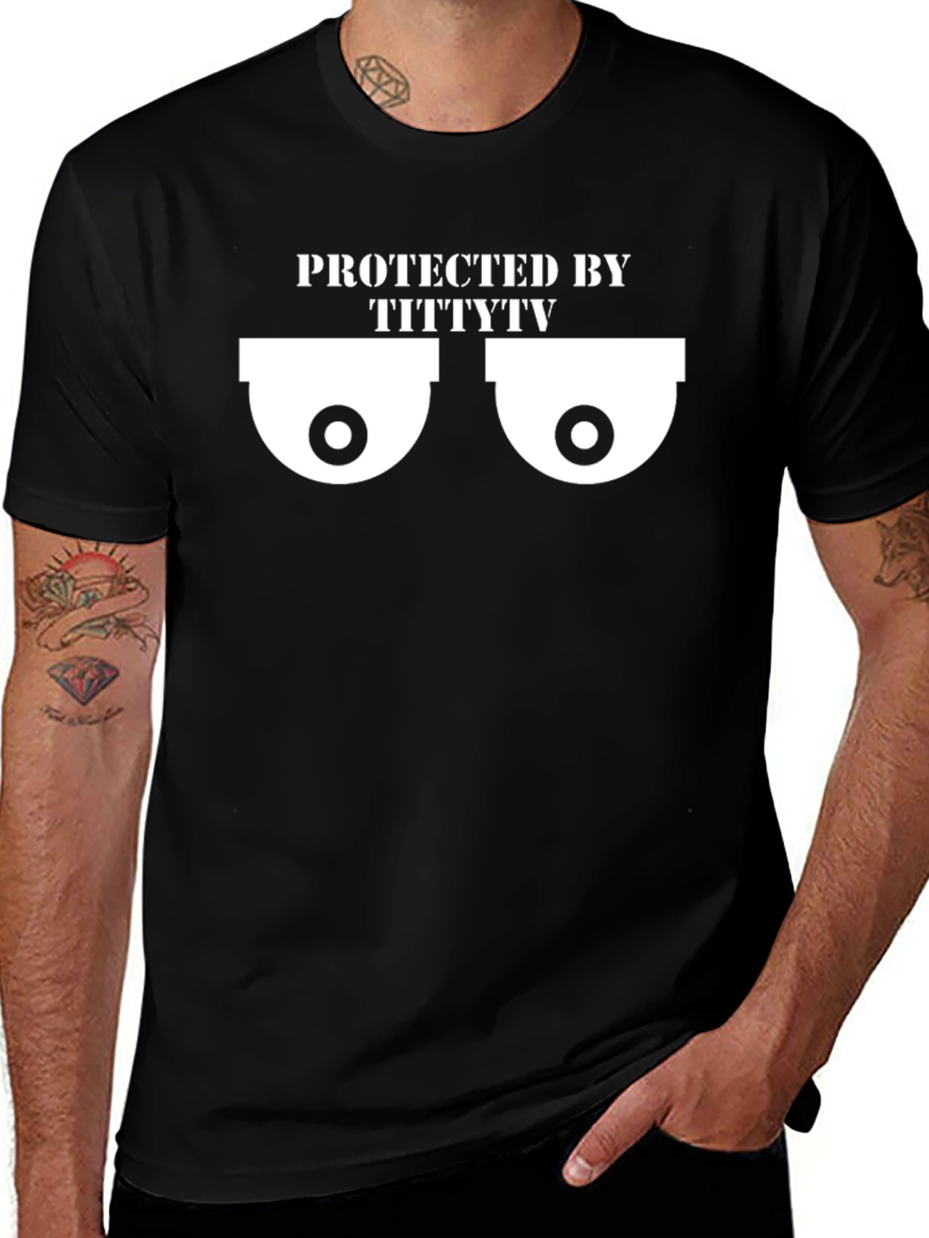 Protected by TittyTV Funny Graphic Tee