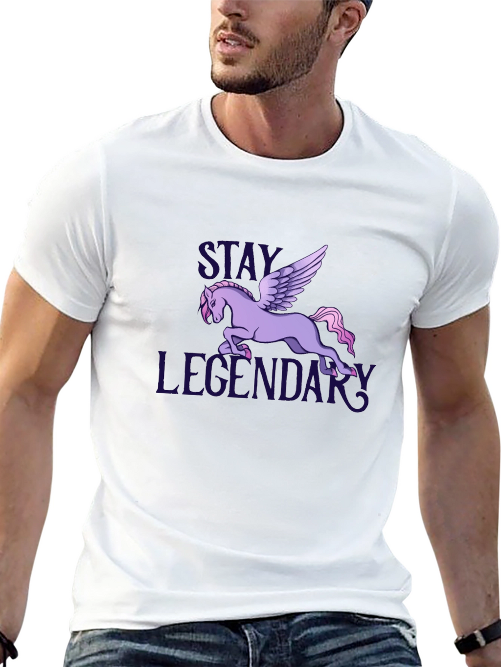Stay Legendary Pegasus Graphic T-Shirt - Black