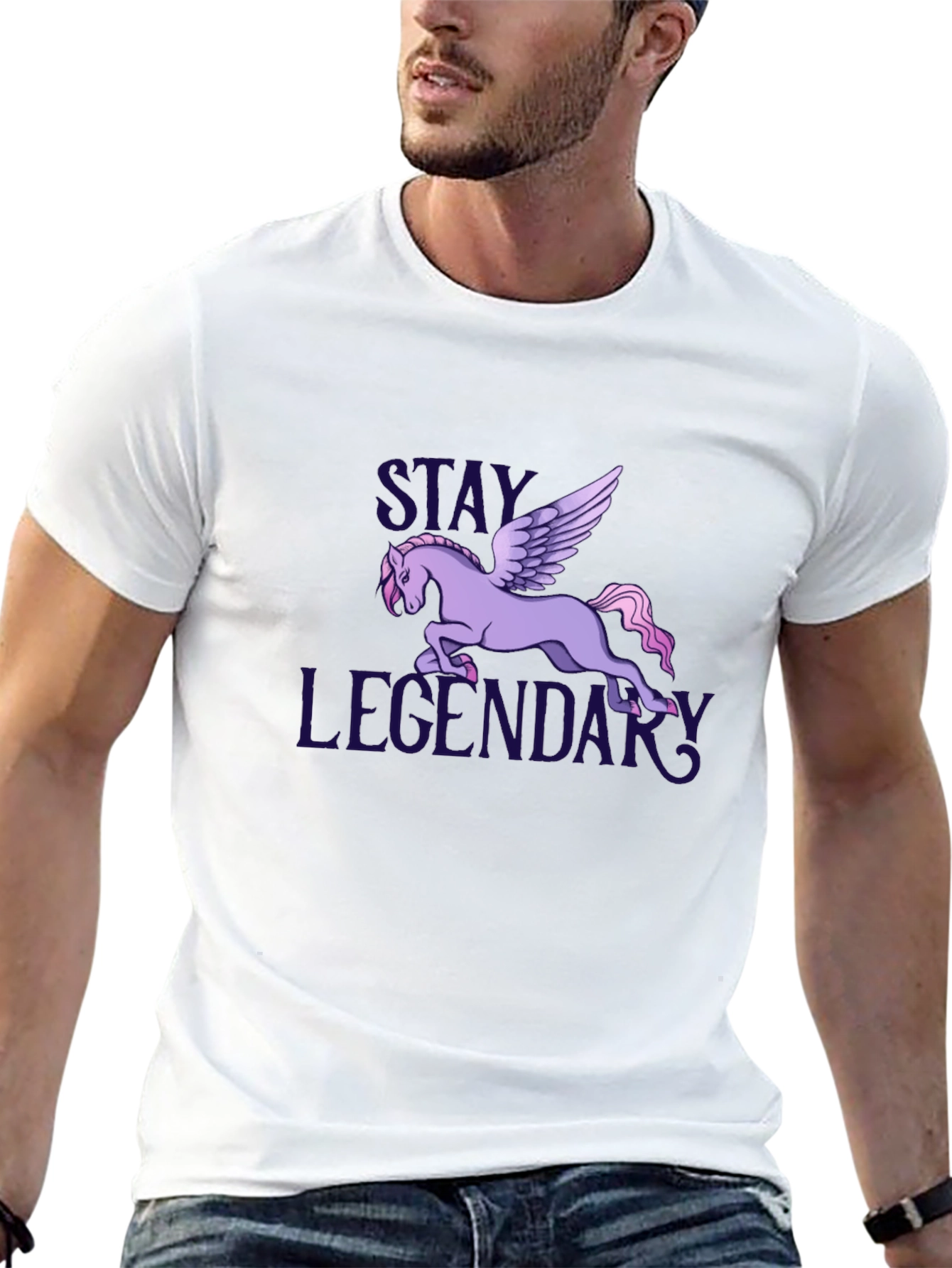 Stay Legendary Pegasus Graphic T-Shirt - Black