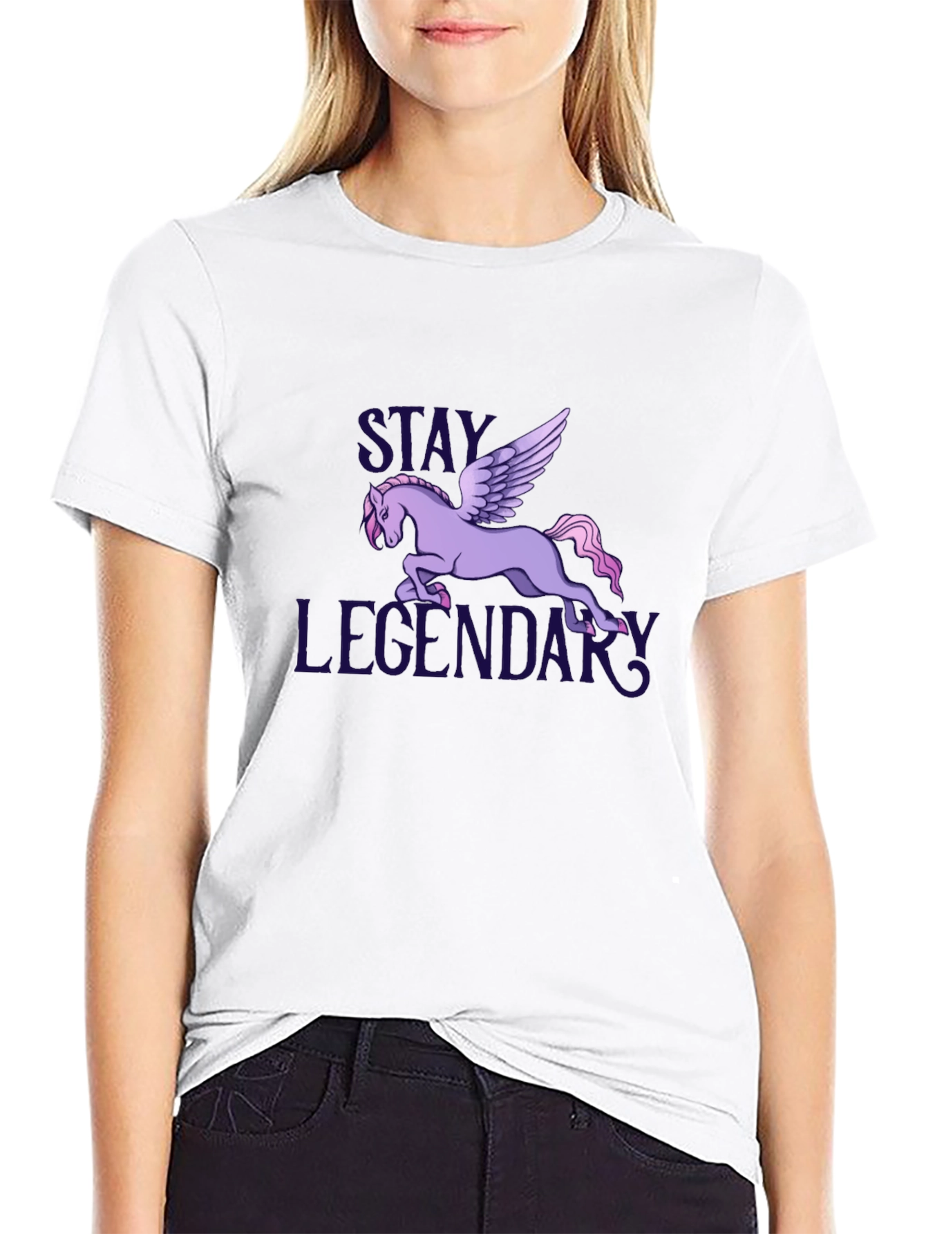 Stay Legendary Pegasus Graphic T-Shirt - Black