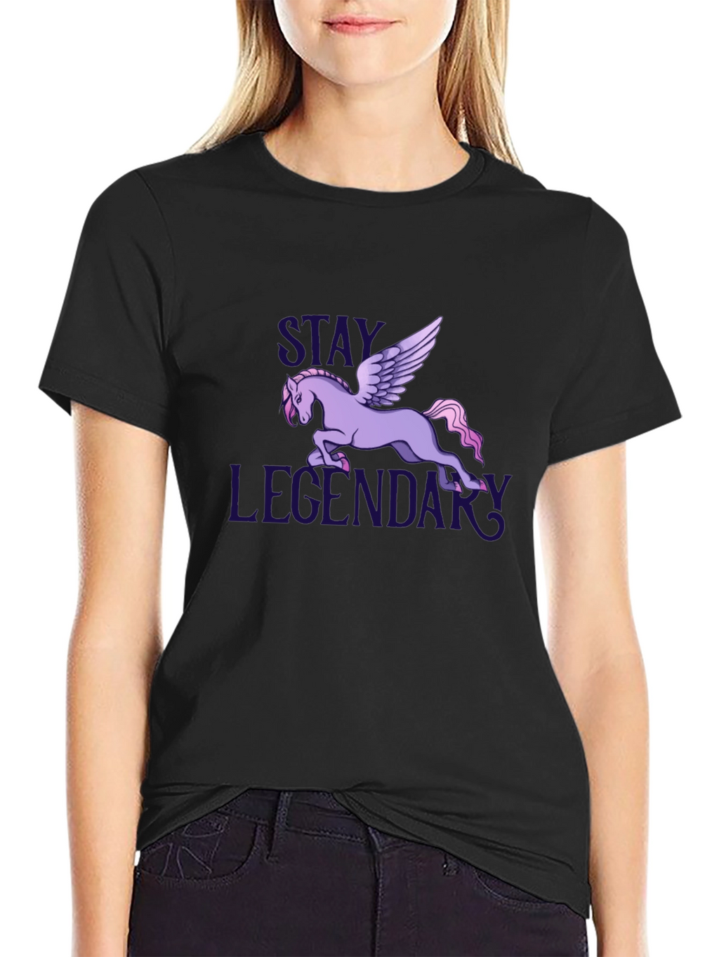 Stay Legendary Pegasus Graphic T-Shirt - Black