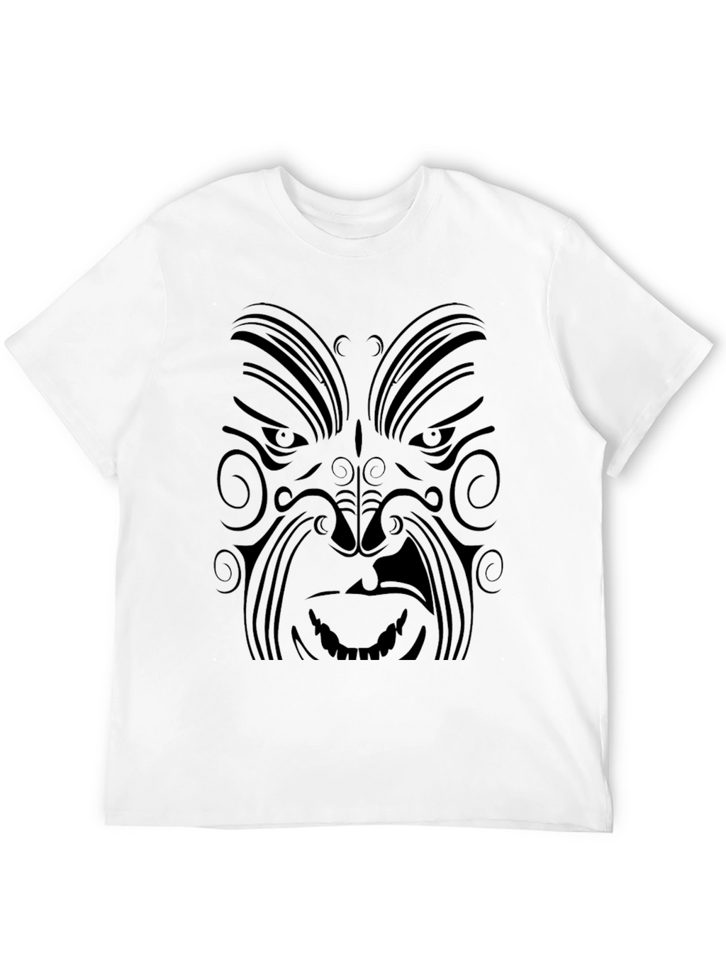 Tribal Face Graphic Black T-Shirt - Mens Style
