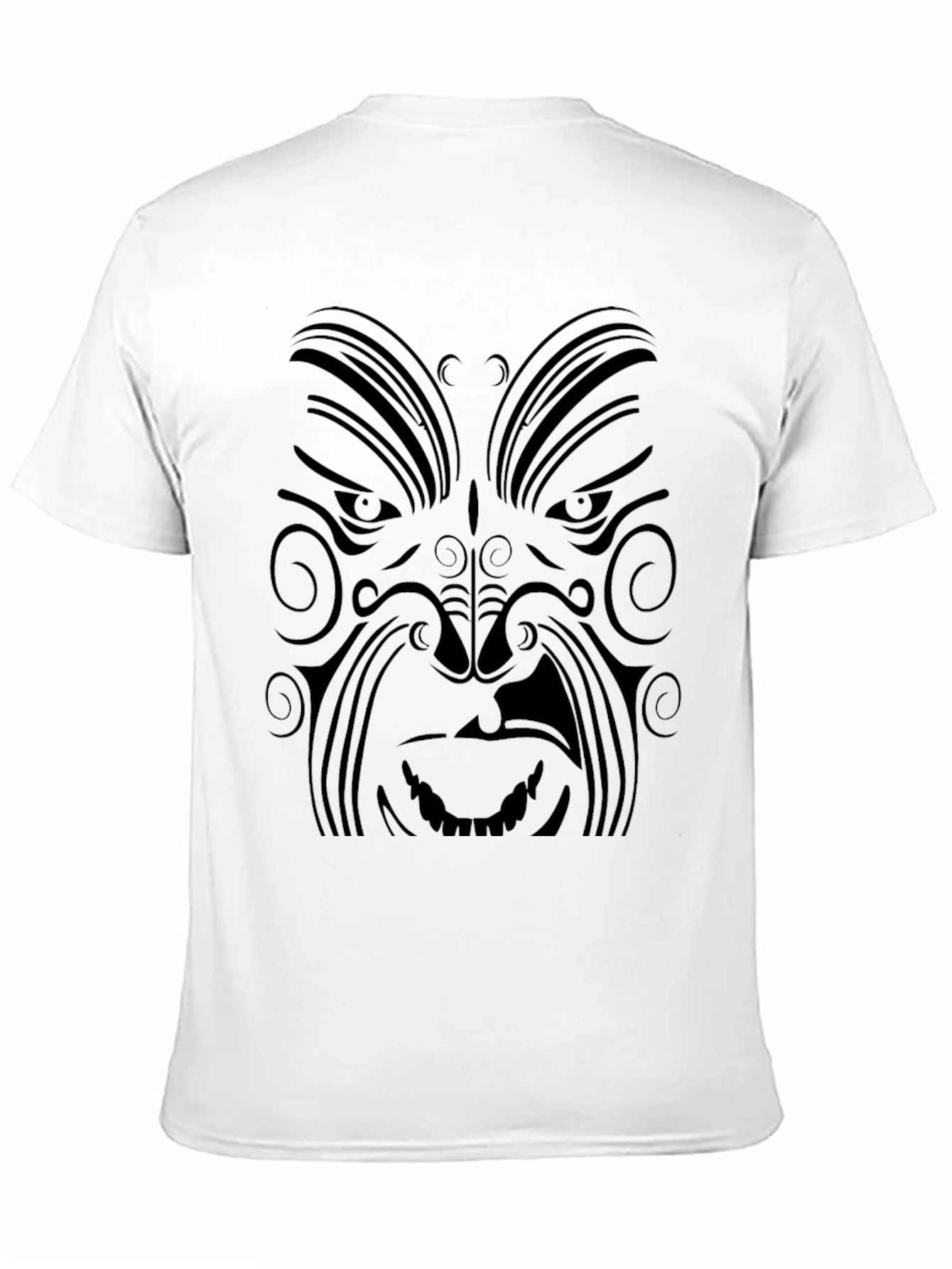 Tribal Face Graphic Black T-Shirt - Mens Style