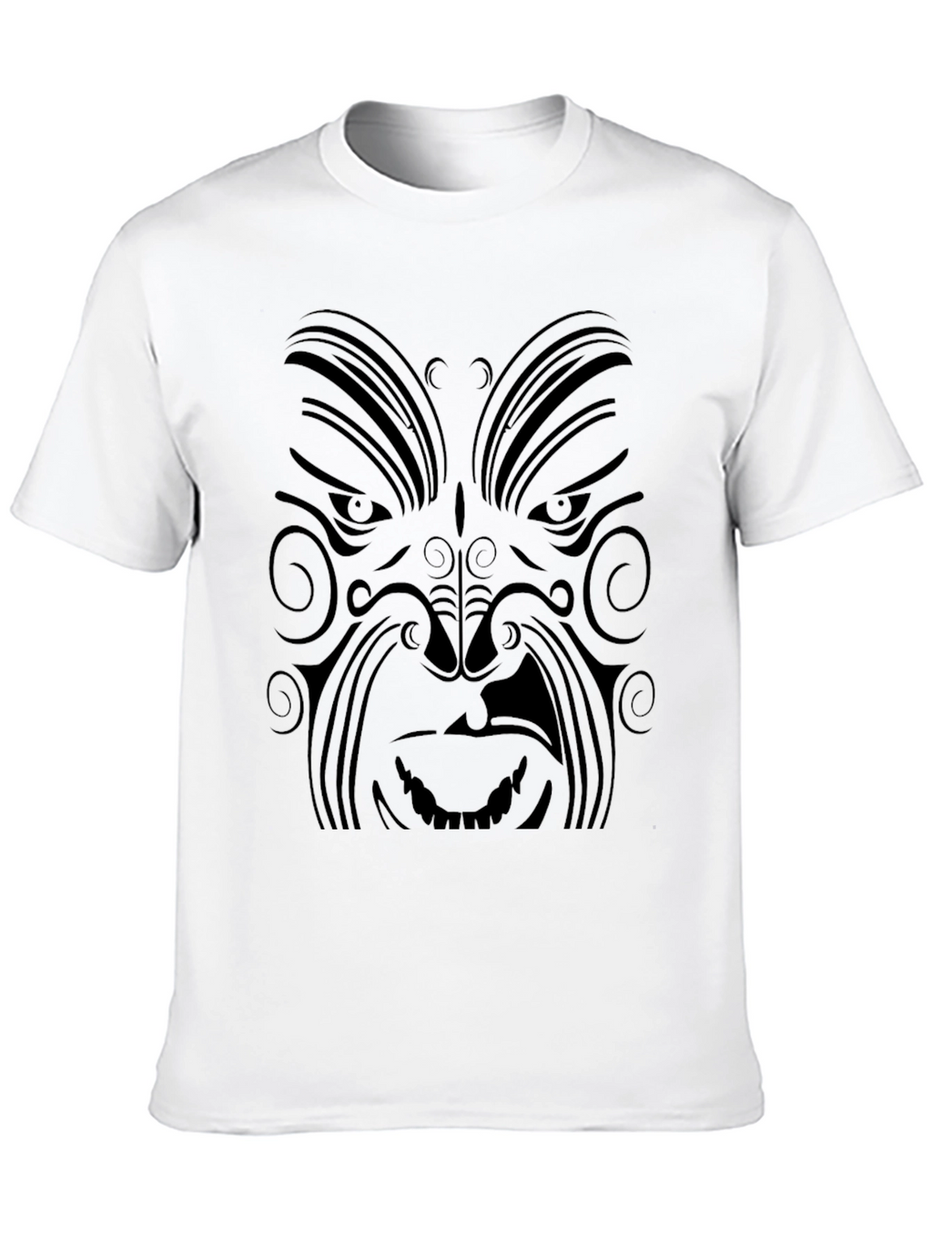 Tribal Face Graphic Black T-Shirt - Mens Style