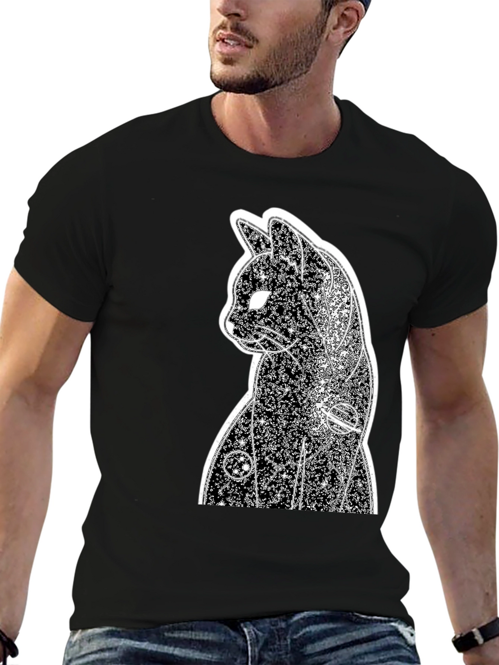 Cosmic Cat Black T-Shirt