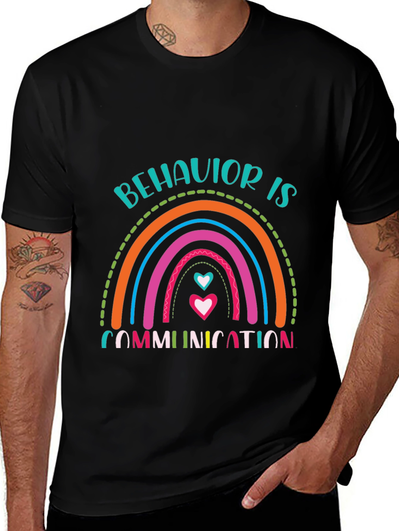 Behavior is Communication Rainbow Graphic T-Shirt