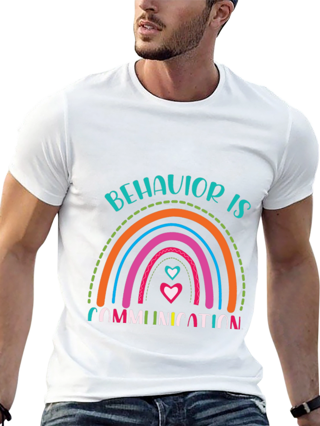 Behavior is Communication Rainbow Graphic T-Shirt