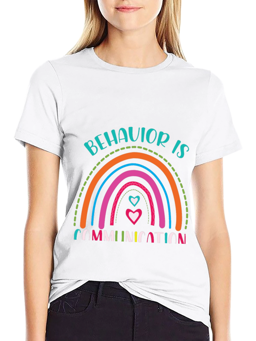 Behavior is Communication Rainbow Graphic T-Shirt