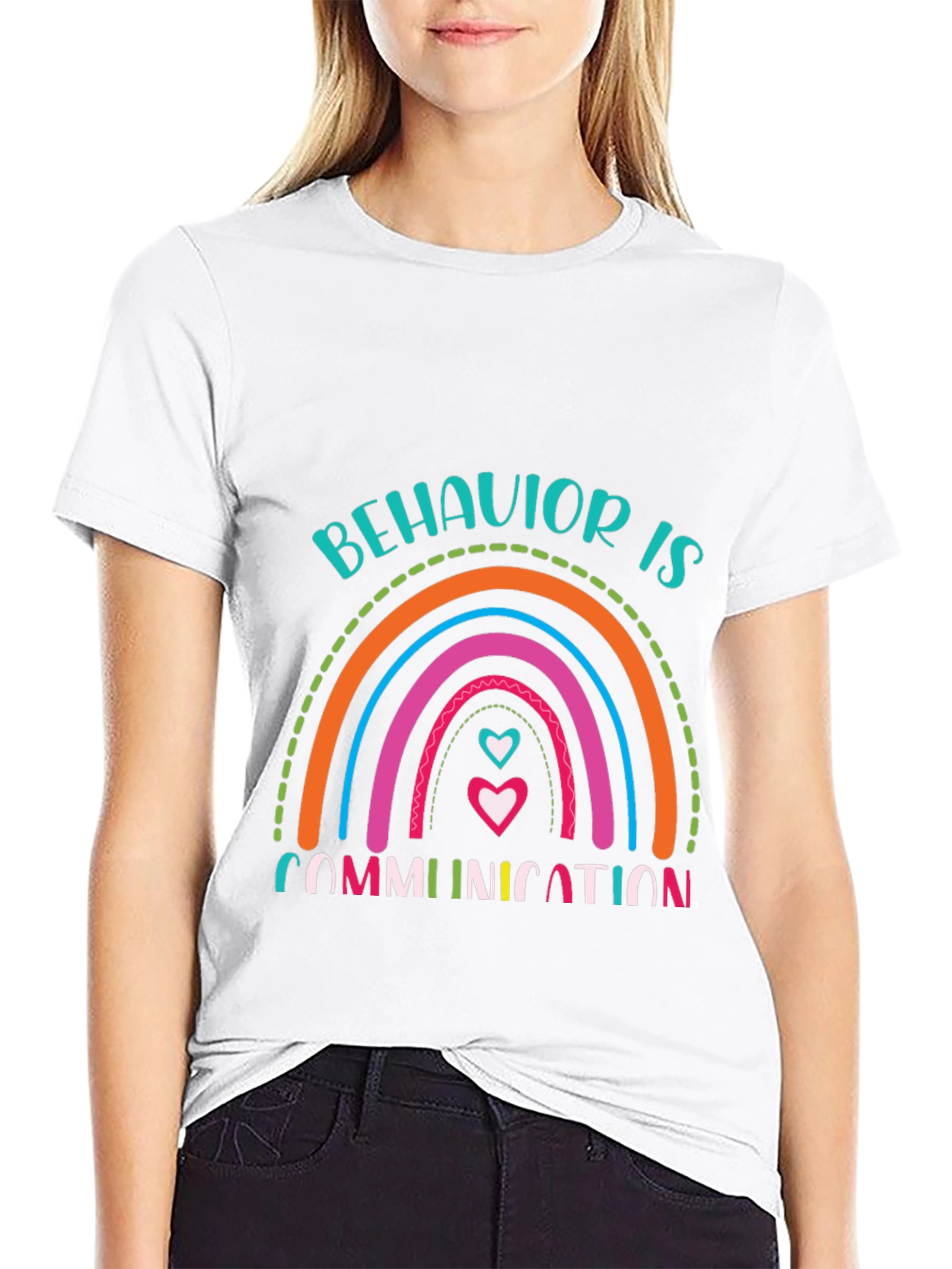 Behavior is Communication Rainbow Graphic T-Shirt