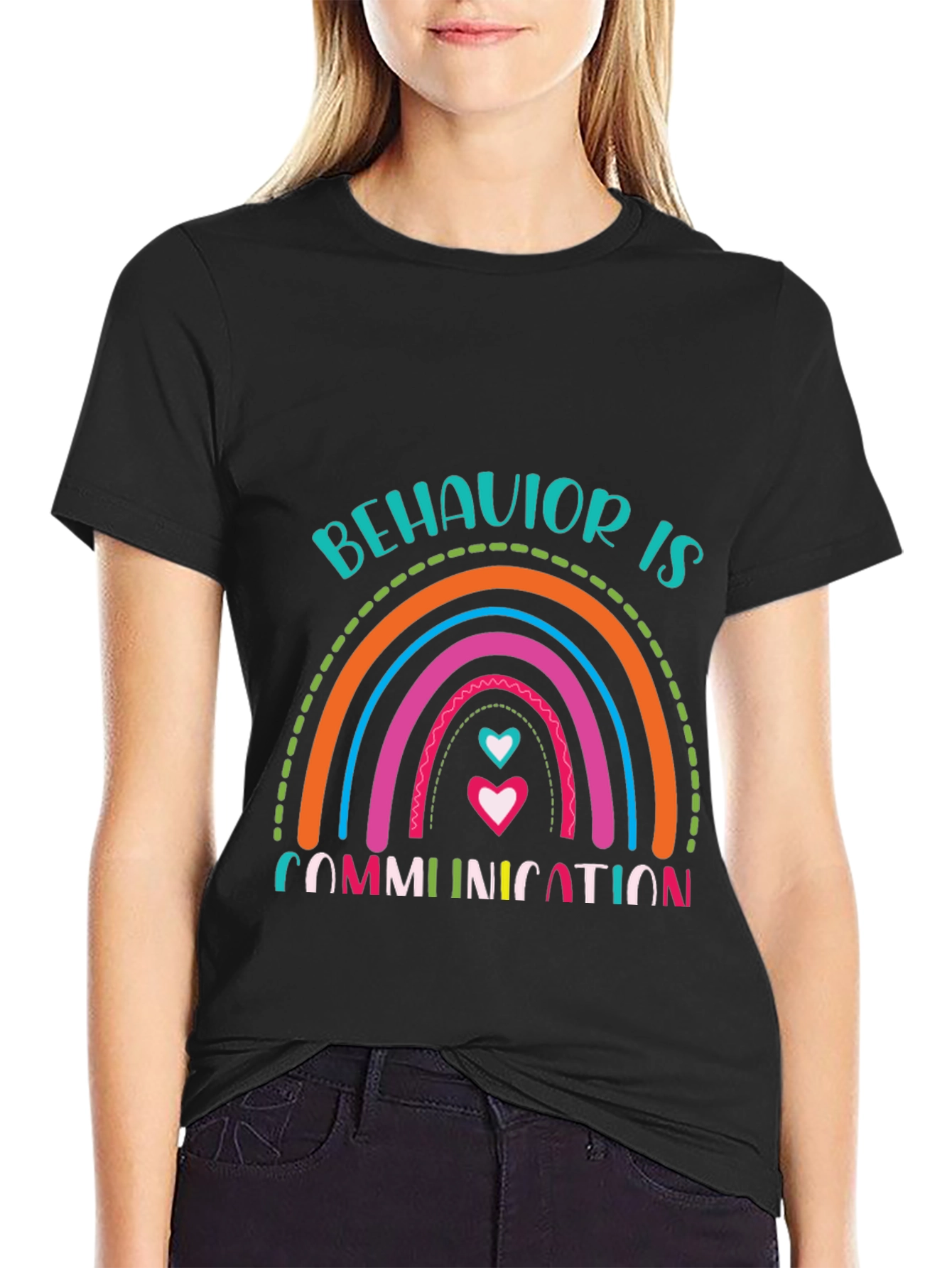 Behavior is Communication Rainbow Graphic T-Shirt