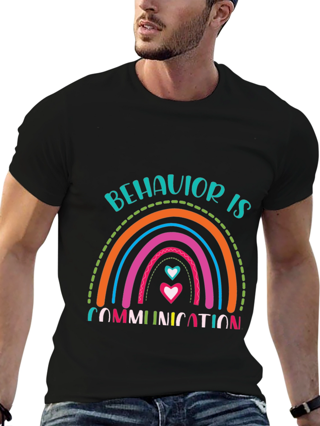 Behavior is Communication Rainbow Graphic T-Shirt