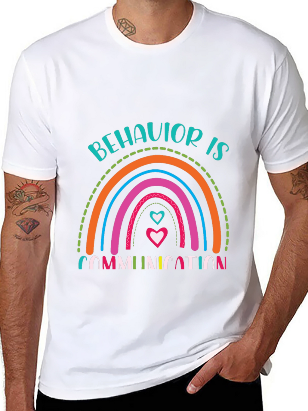 Behavior is Communication Rainbow Graphic T-Shirt