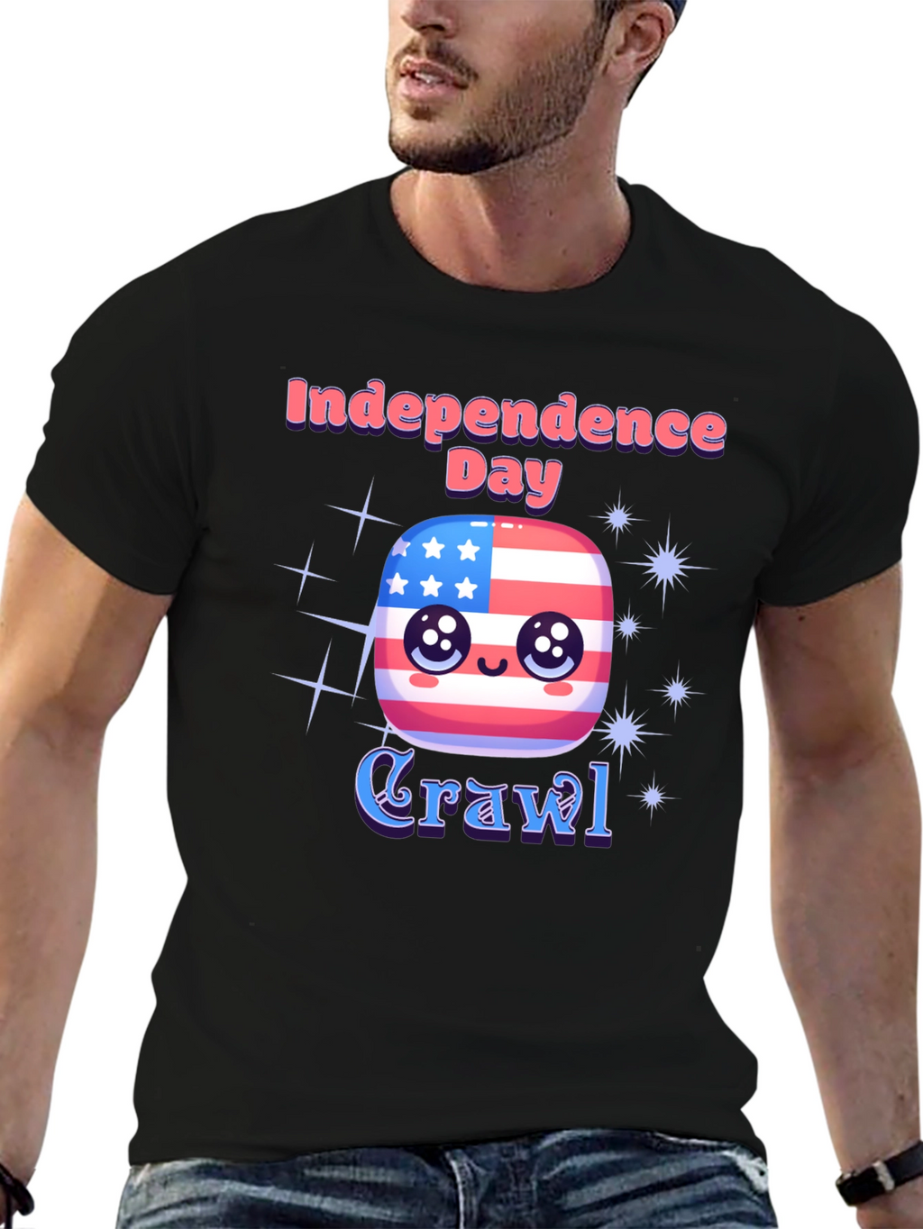 Independence Day Crawl T-Shirt - Patriotic Party Tee