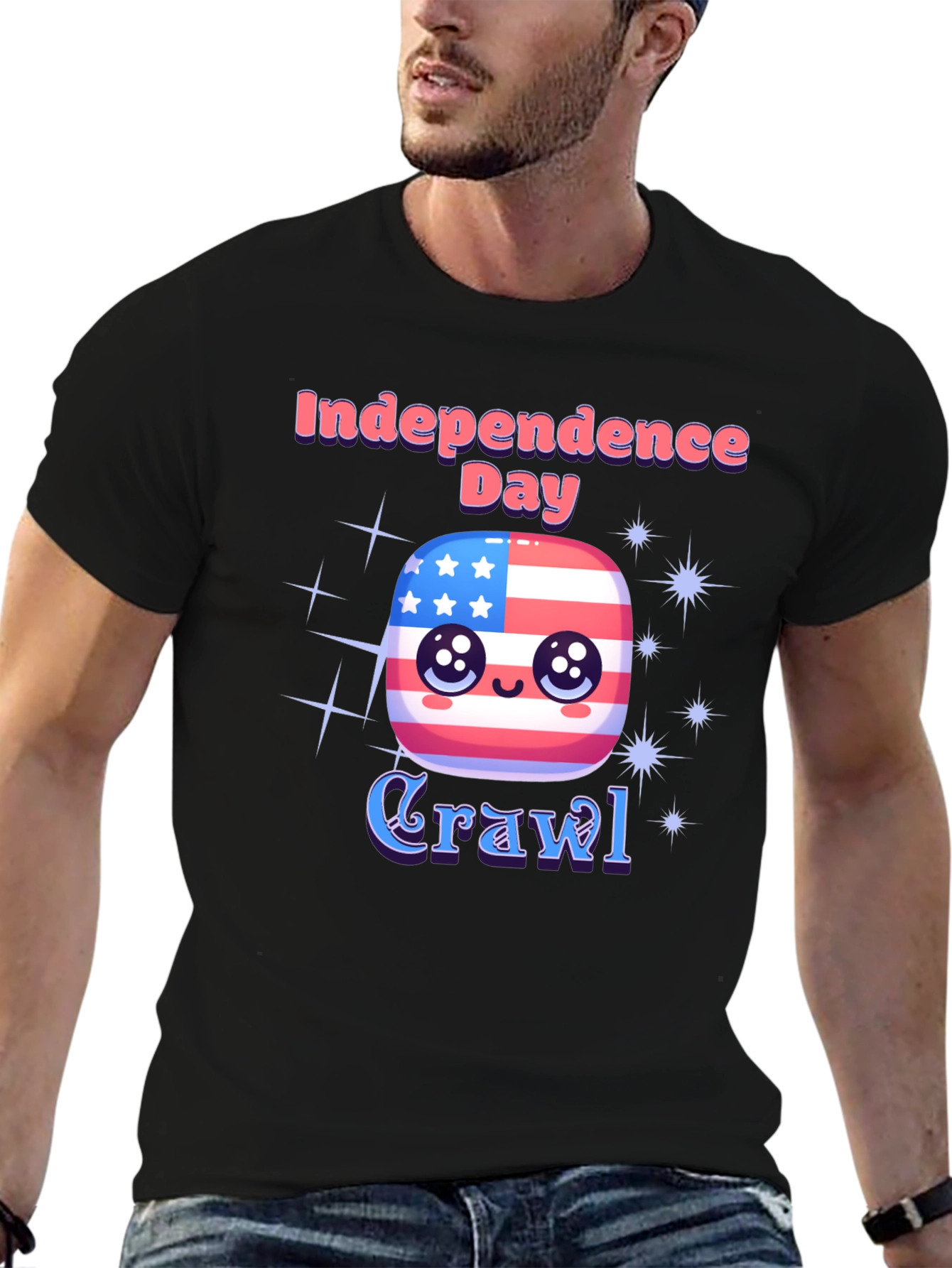 Independence Day Crawl T-Shirt - Patriotic Party Tee