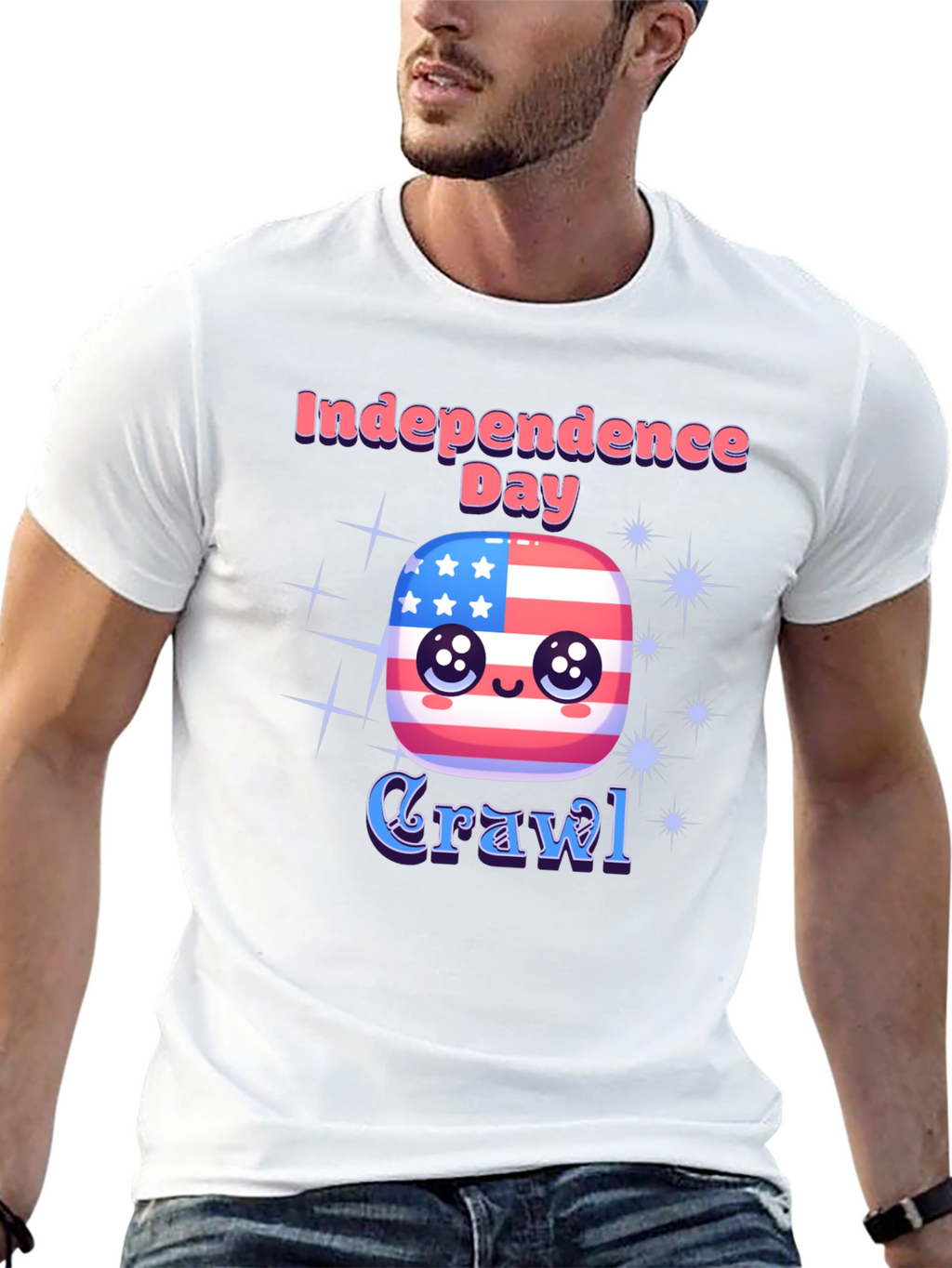 Independence Day Crawl T-Shirt - Patriotic Party Tee