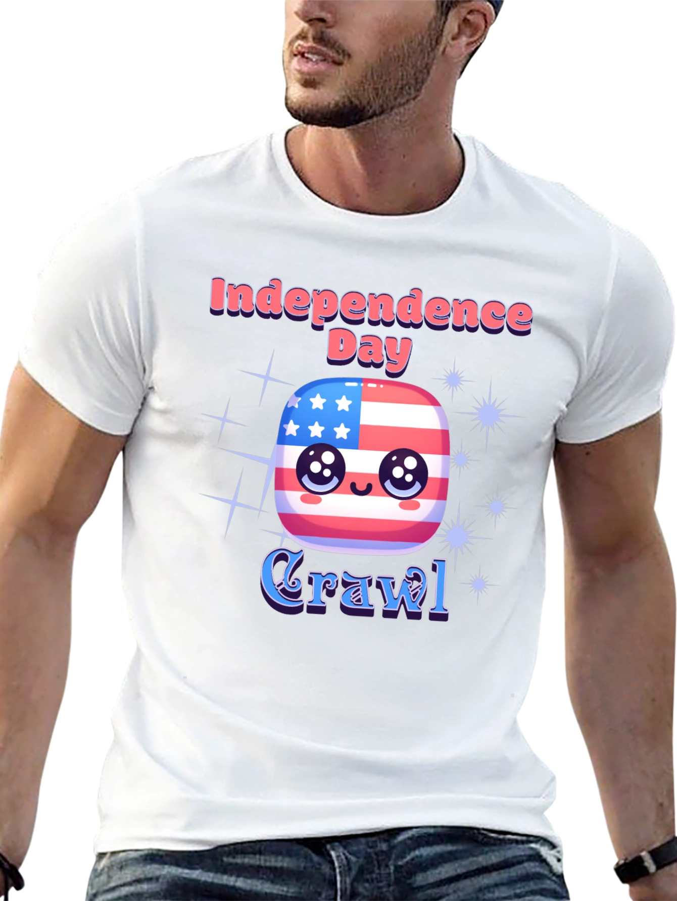 Independence Day Crawl T-Shirt - Patriotic Party Tee