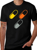 Pill Capsule Graphic Print Mens T-Shirt
