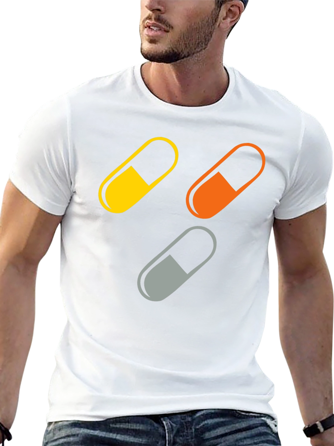Pill Capsule Graphic Print Mens T-Shirt
