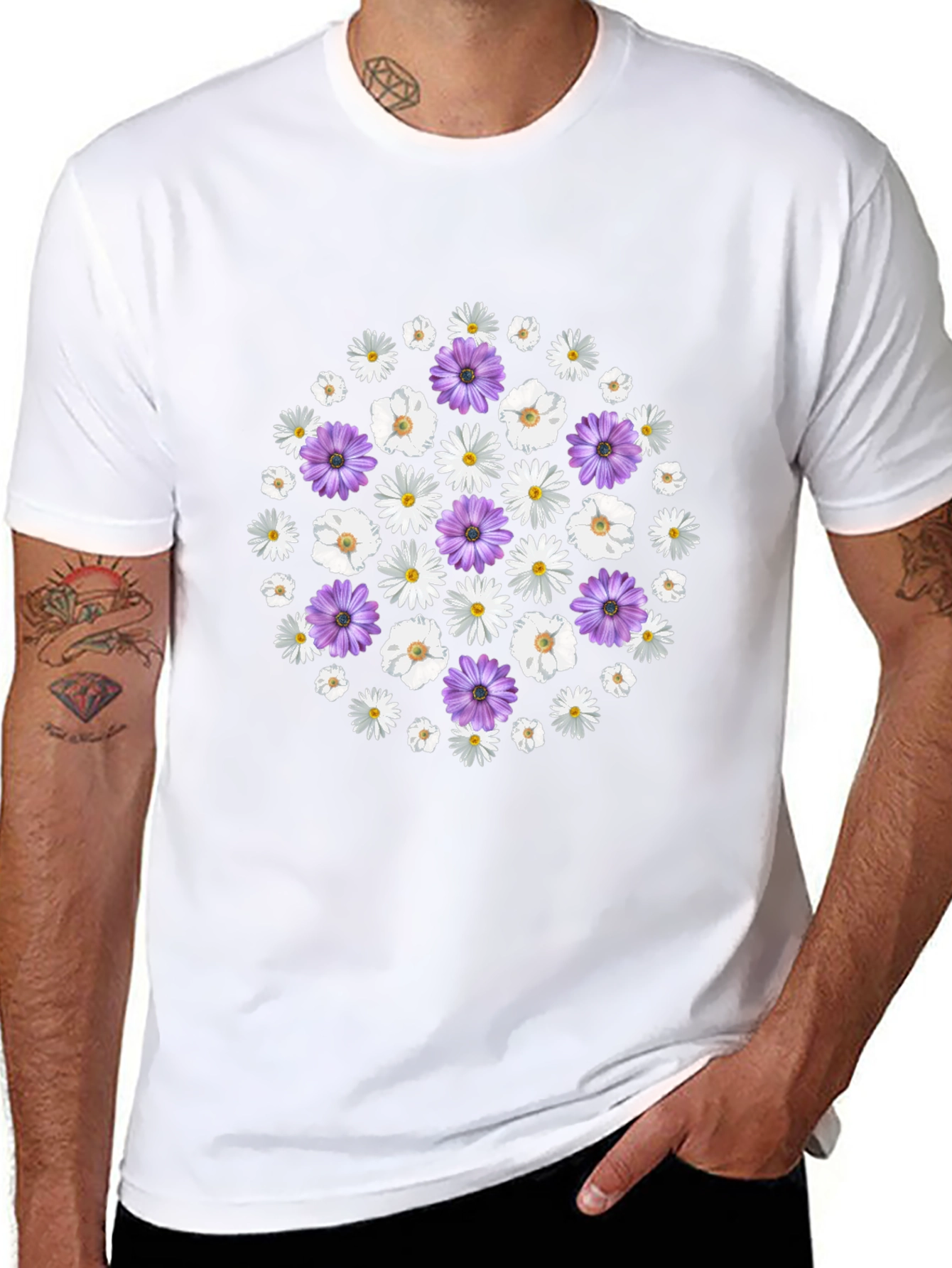 Floral Print Crew Neck T-Shirt
