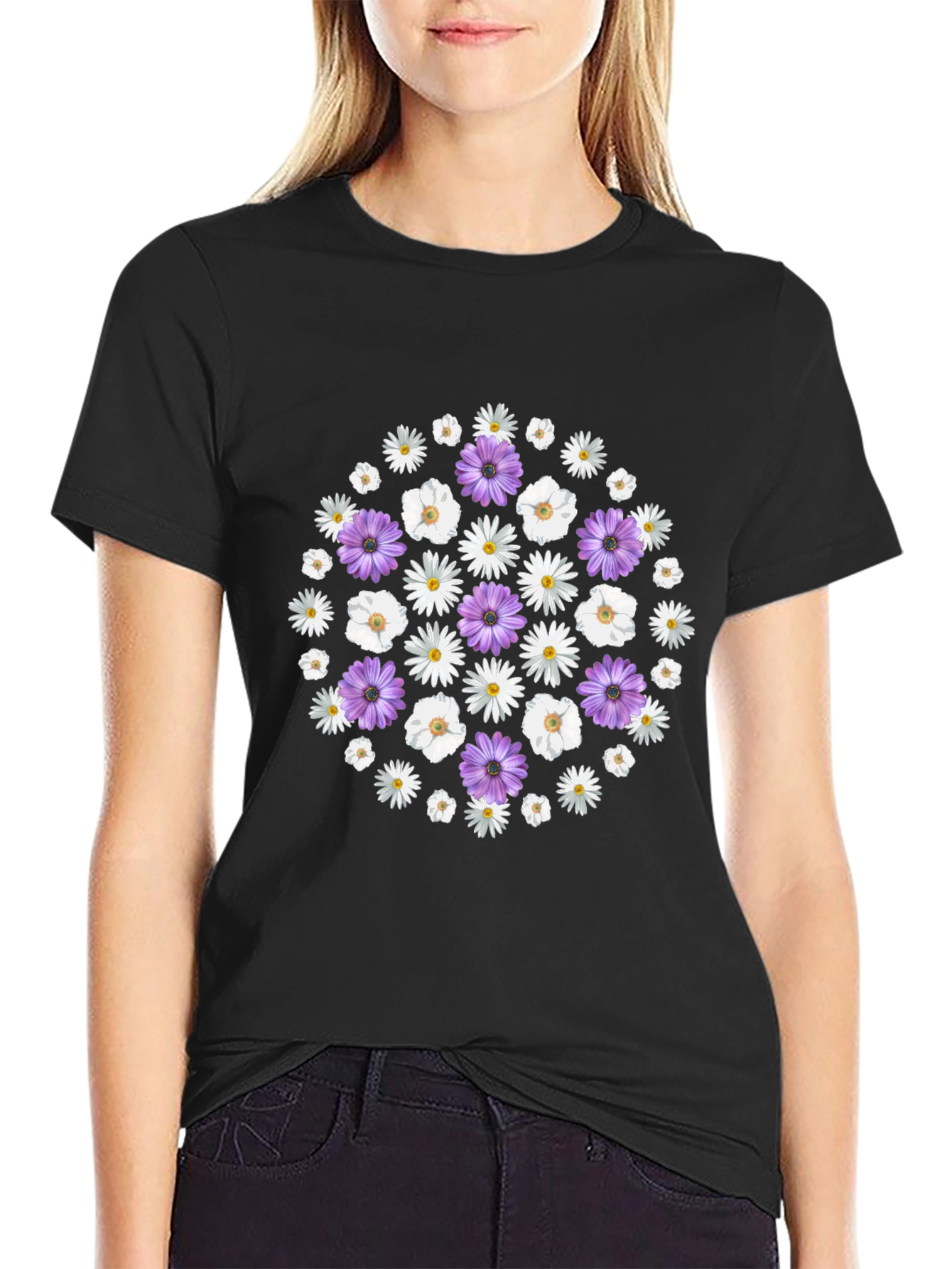 Floral Print Crew Neck T-Shirt