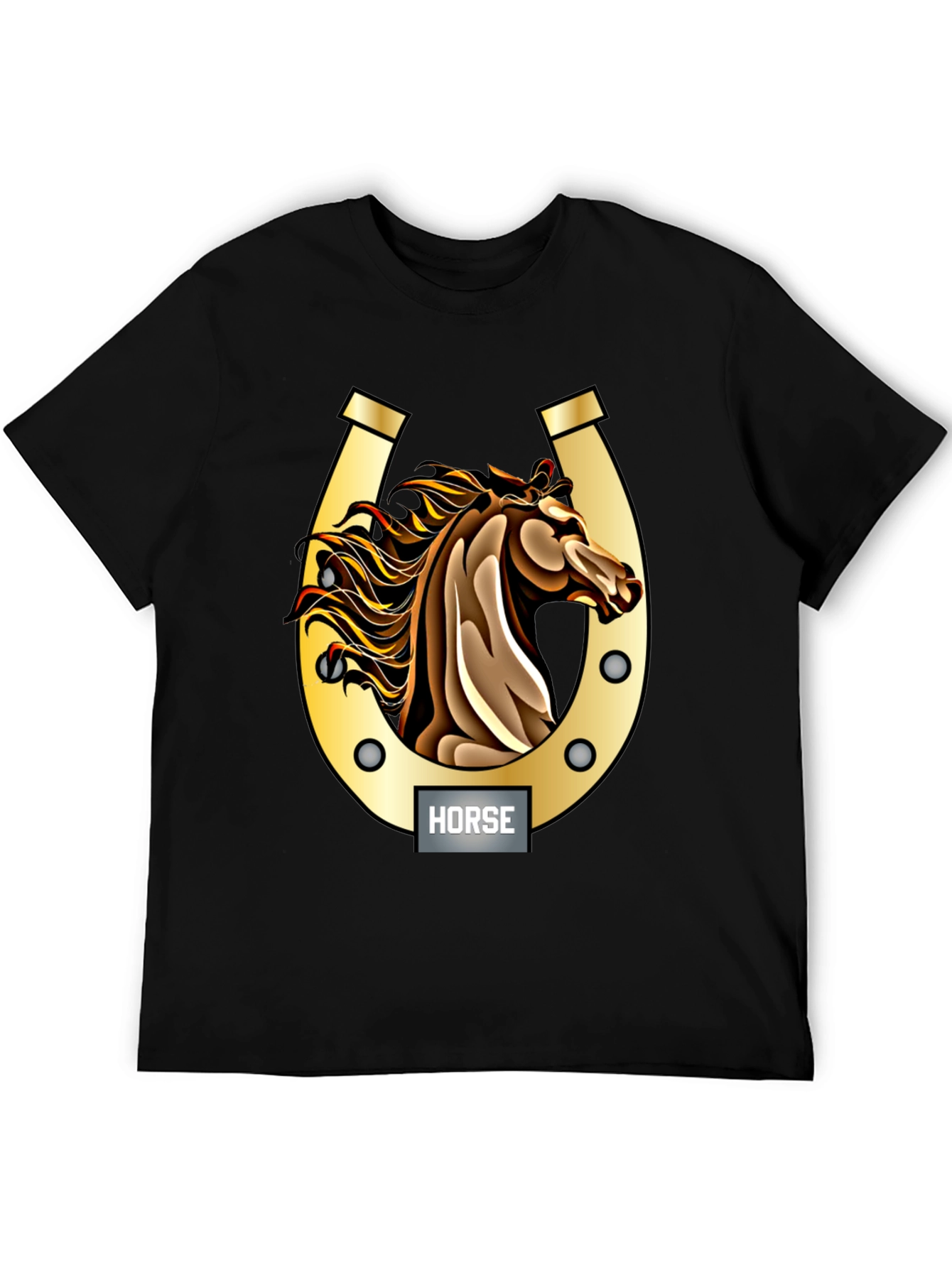 Horse & Horseshoe Graphic Tee - Equestrian Style