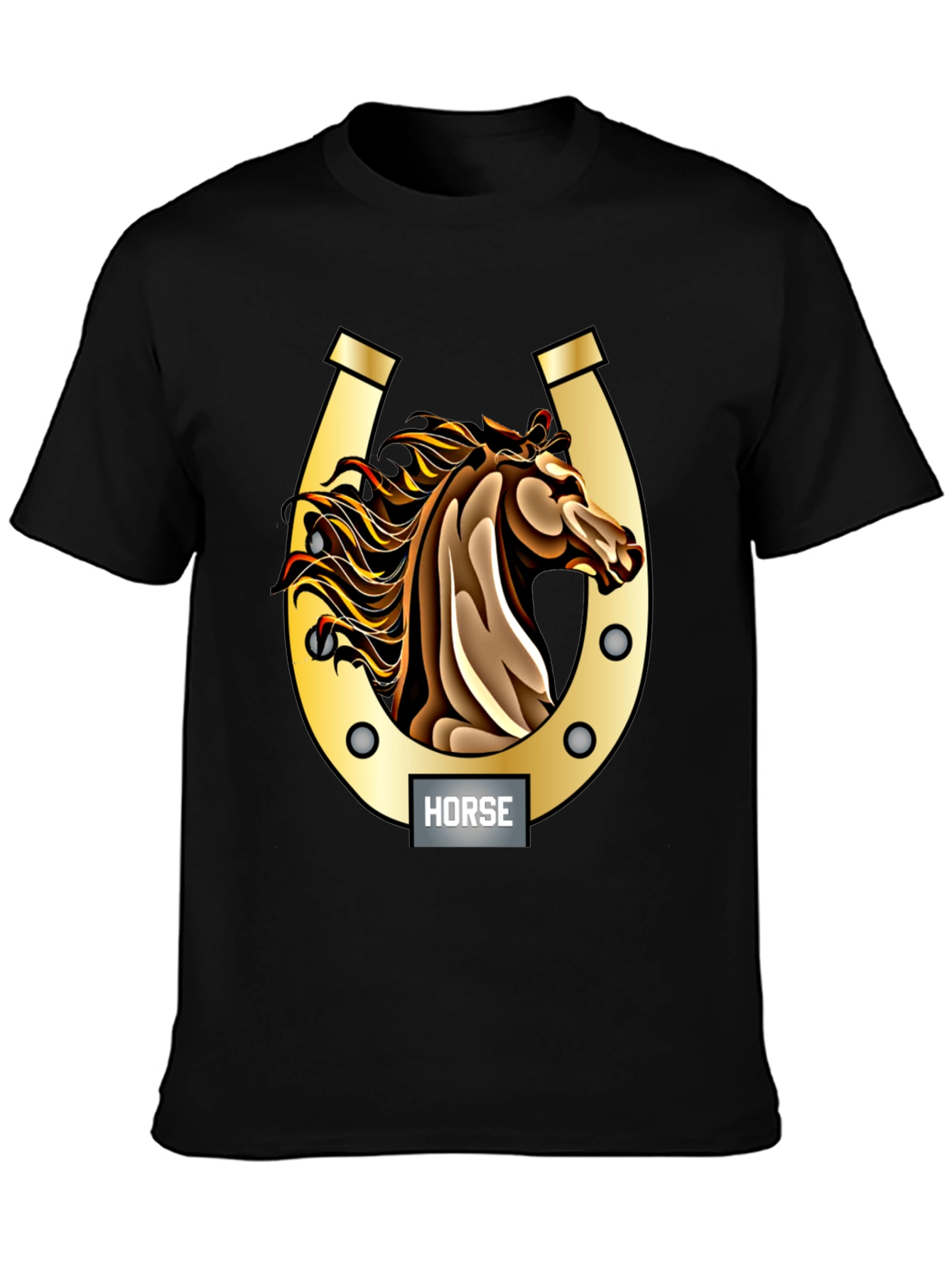 Horse & Horseshoe Graphic Tee - Equestrian Style