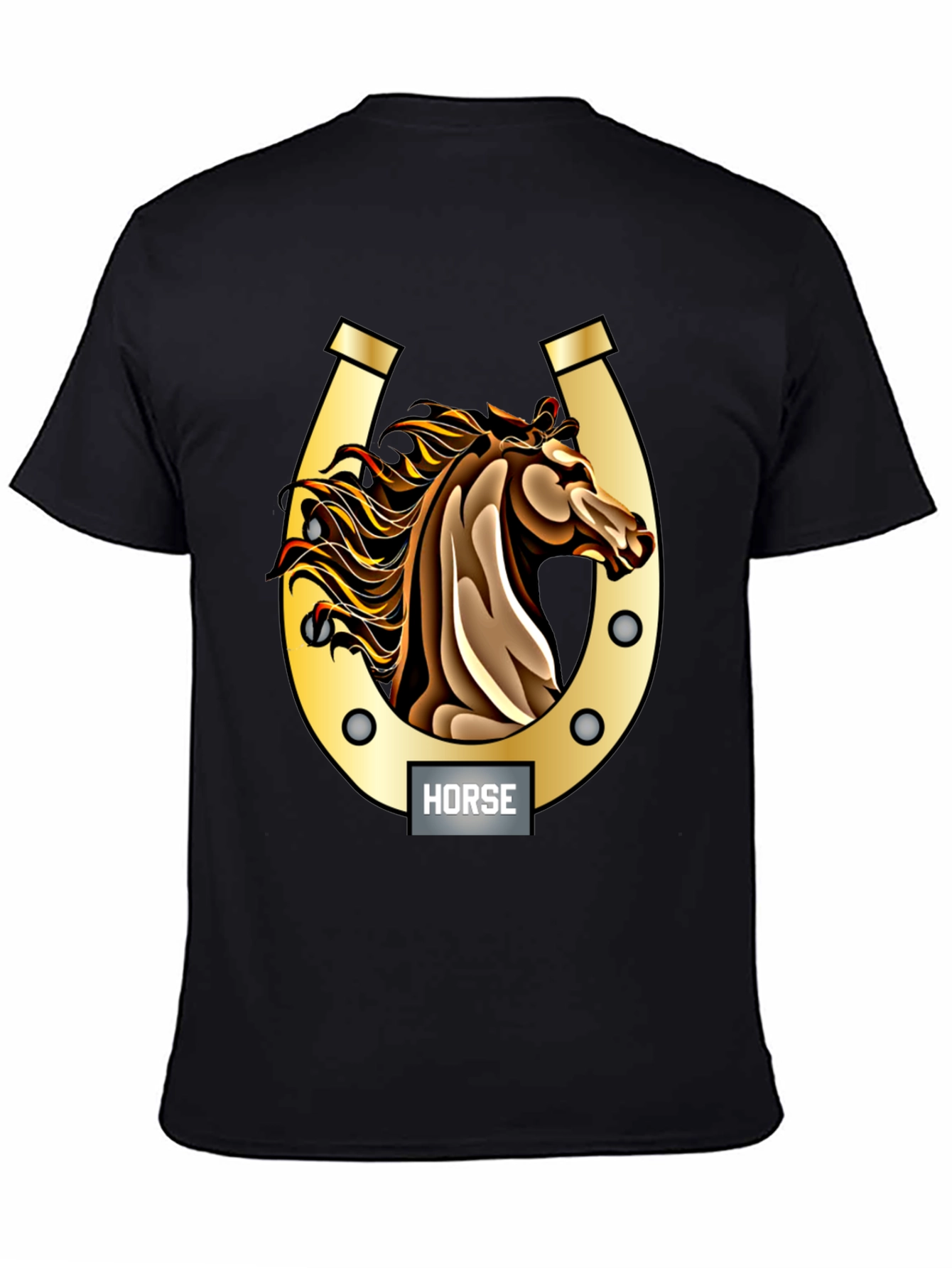 Horse & Horseshoe Graphic Tee - Equestrian Style