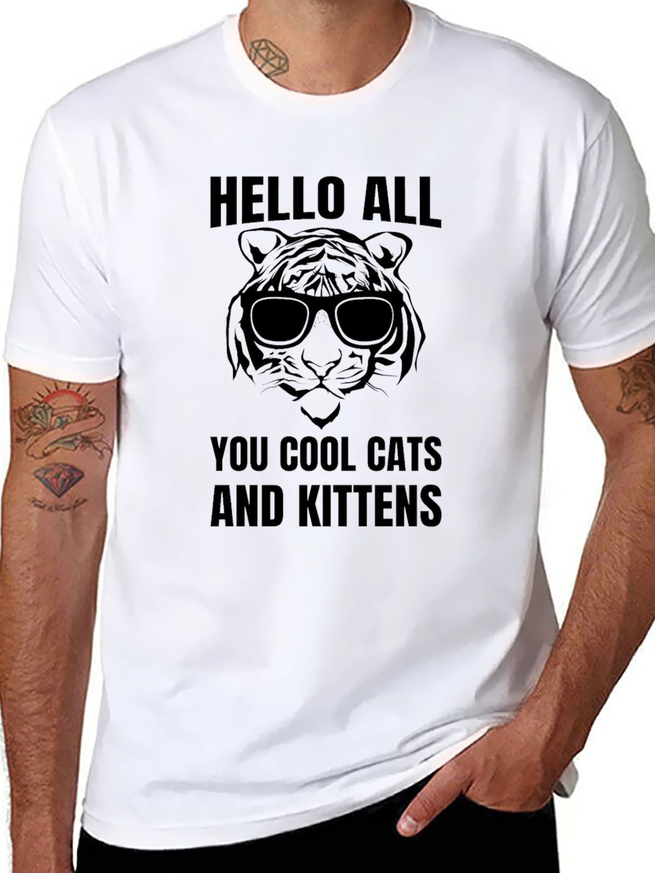 Hello All Cool Cats and Kittens Graphic T-Shirt