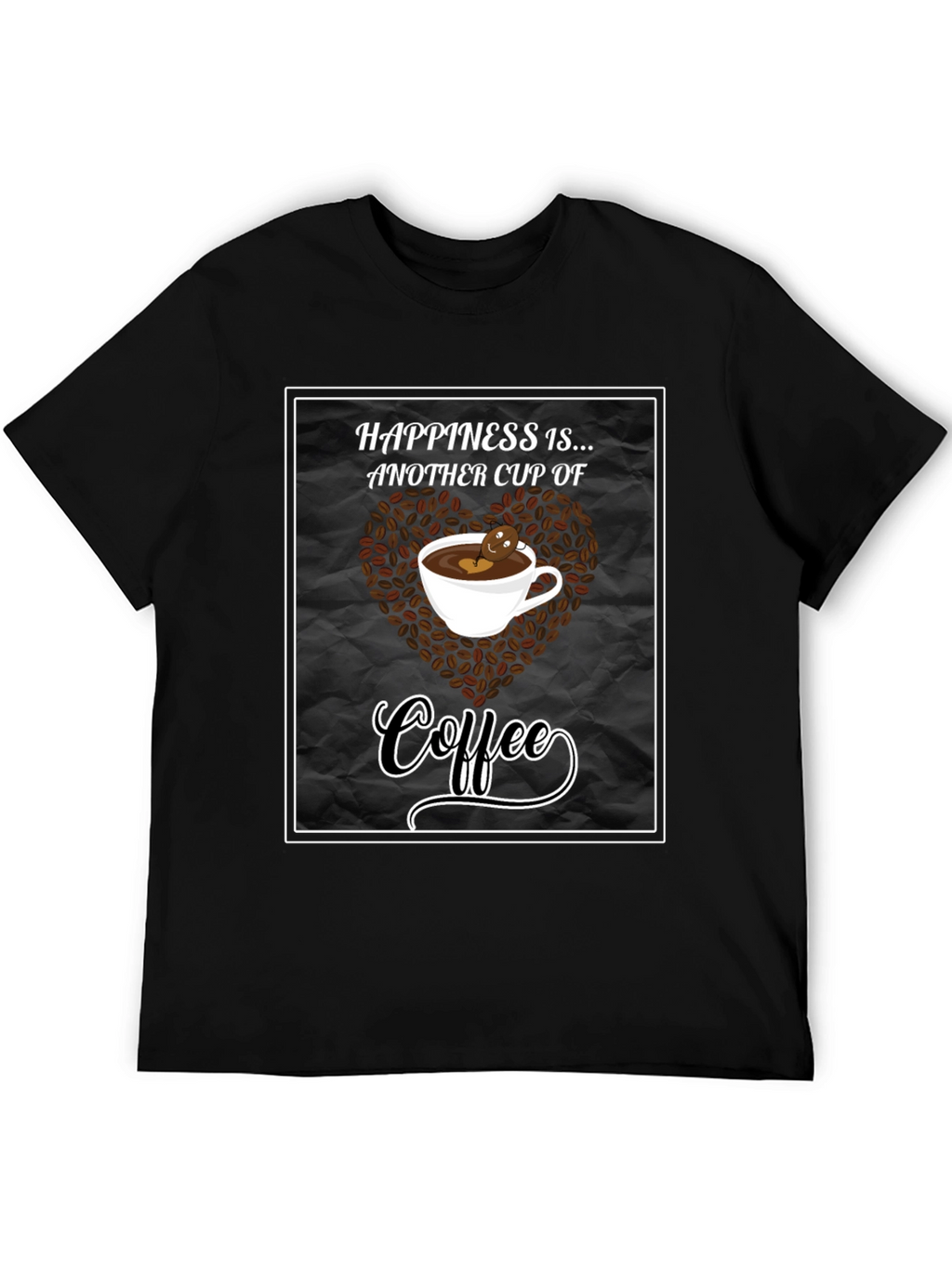 Happiness is Coffee Black T-Shirt