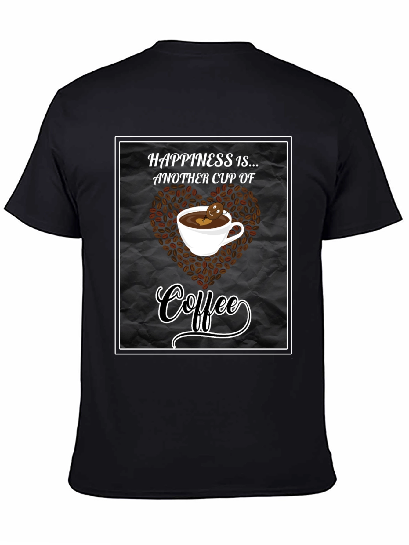 Happiness is Coffee Black T-Shirt
