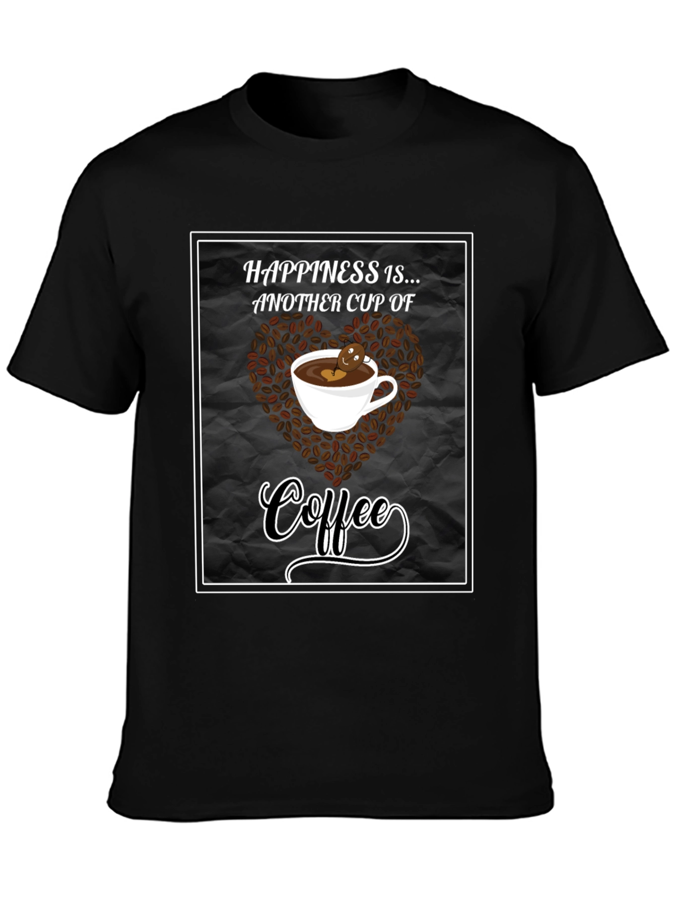 Happiness is Coffee Black T-Shirt