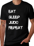 Eat Sleep Judo Repeat Black T-Shirt