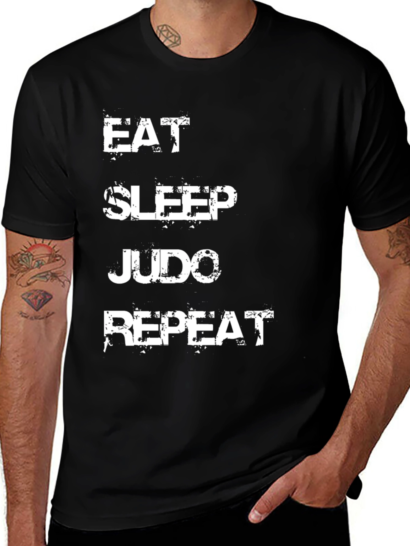 Eat Sleep Judo Repeat Black T-Shirt