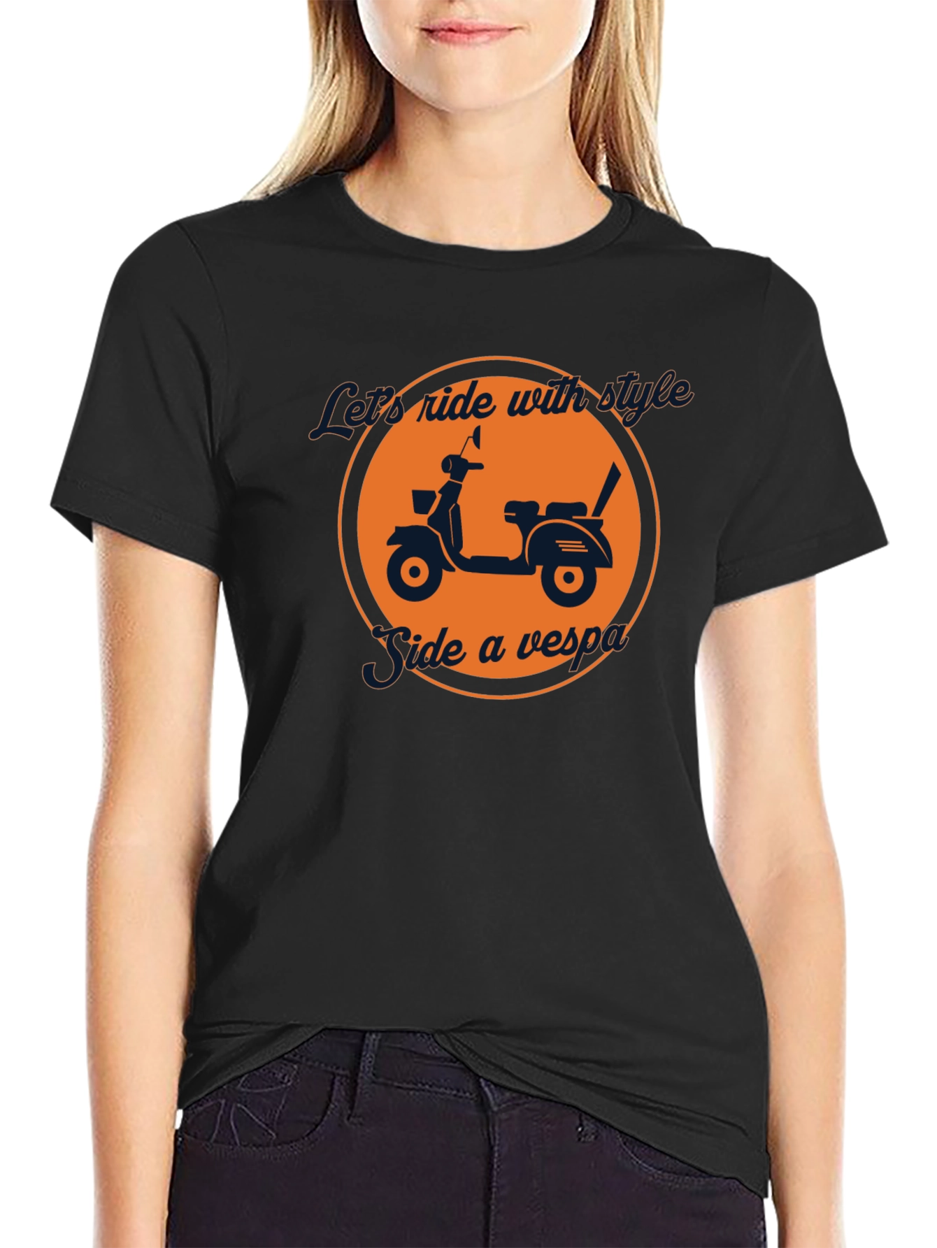 Ride Vespa Style T-Shirt - Vintage Scooter Graphic Tee