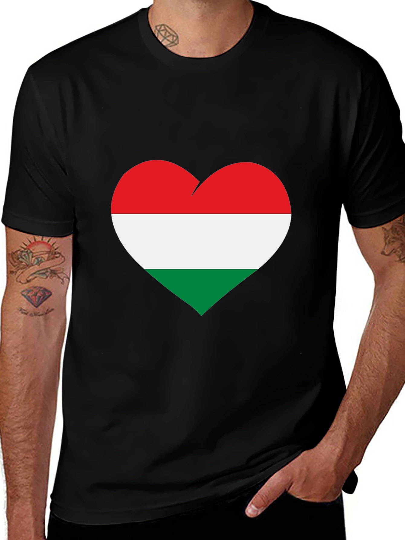 Hungarian Flag Heart T-Shirt - Show Your Love for Hungary