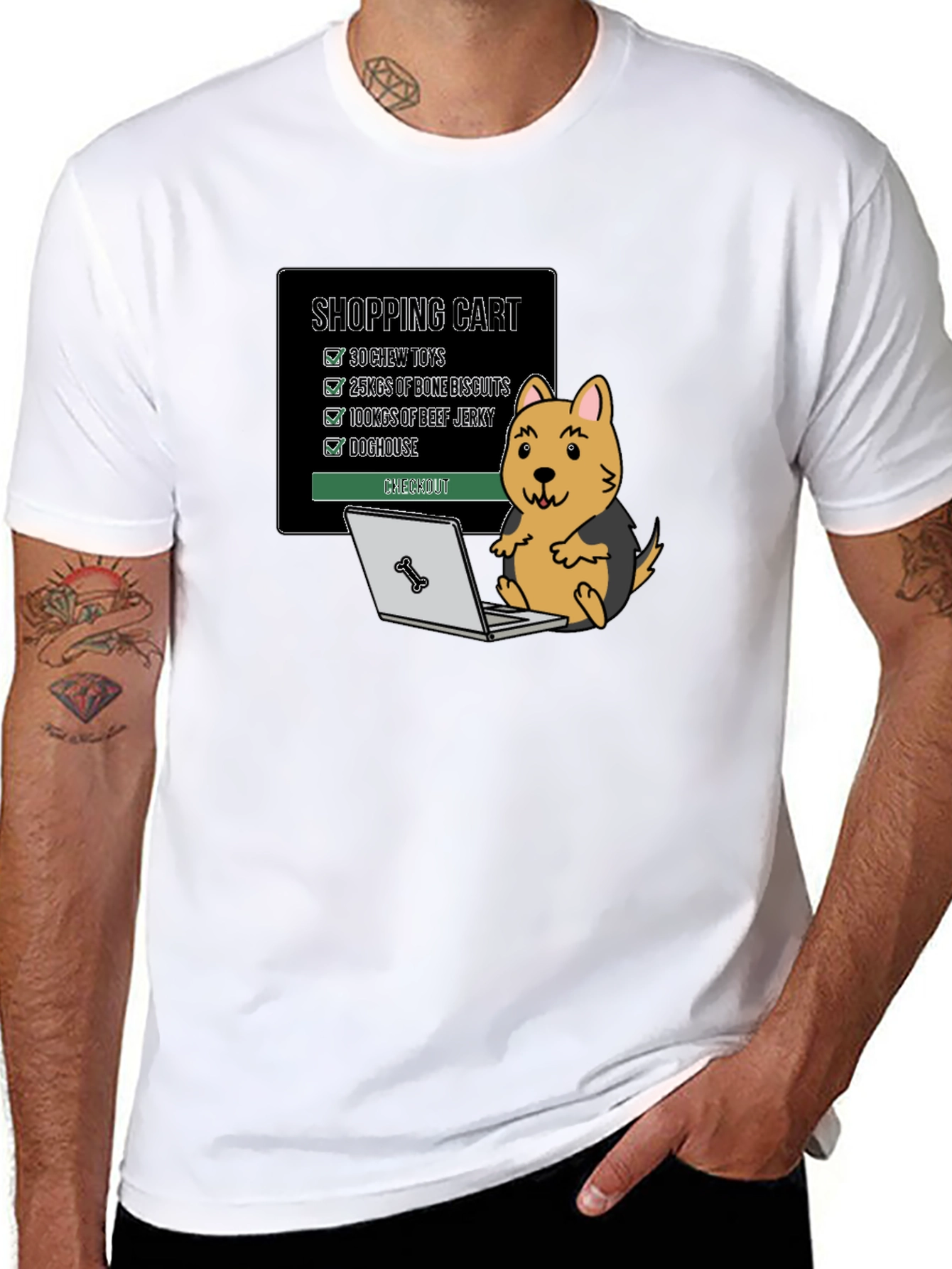 Dogs Shopping Cart T-Shirt