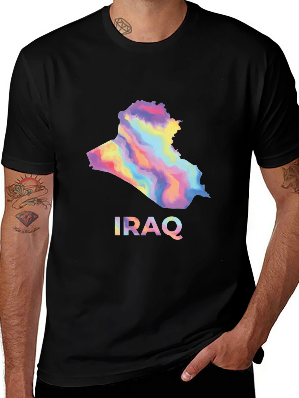 Iraq Map Graphic T-Shirt - Stylish Black Tee