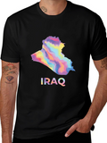 Iraq Map Graphic T-Shirt - Stylish Black Tee