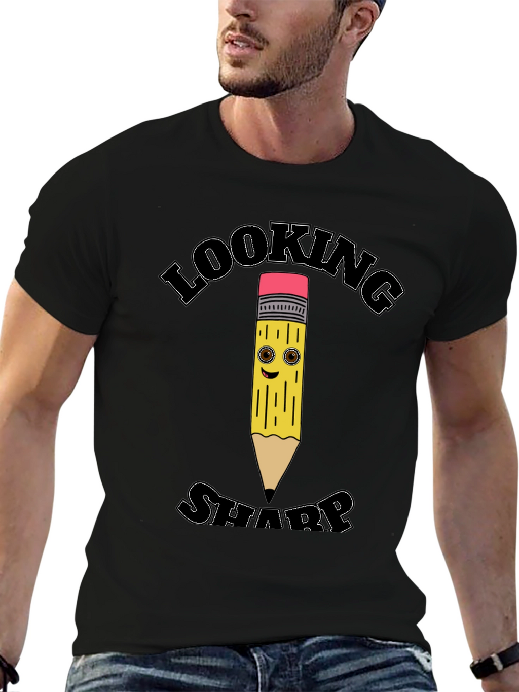 Looking Sharp Pencil Graphic Tee - Cool Design
