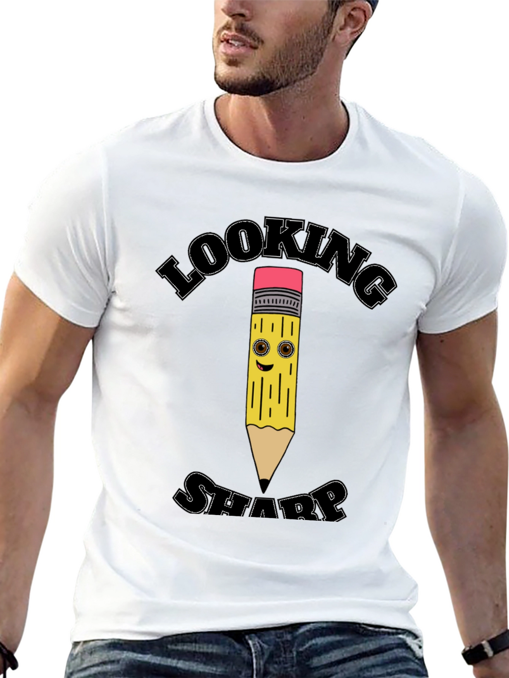 Looking Sharp Pencil Graphic Tee - Cool Design