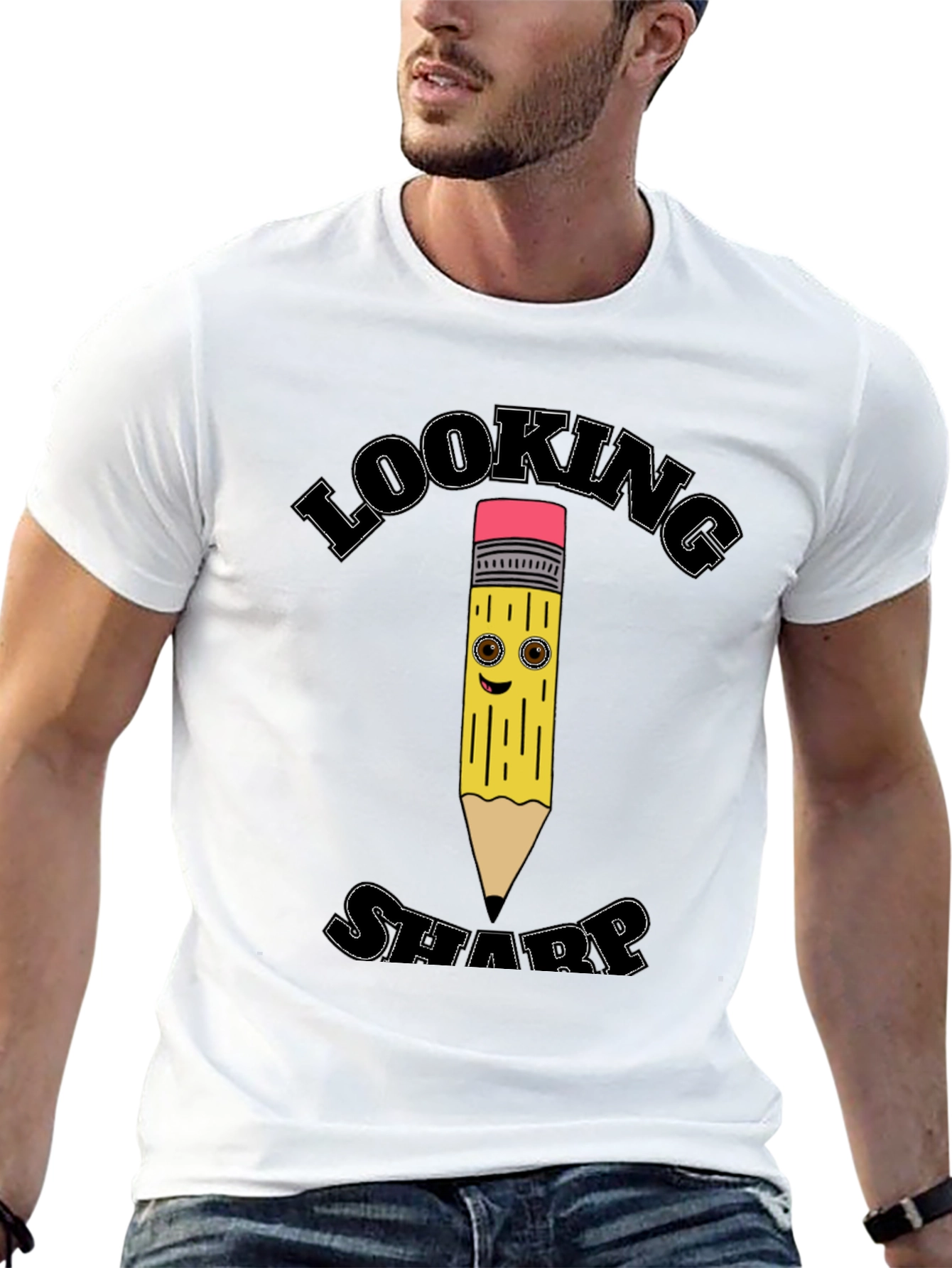 Looking Sharp Pencil Graphic Tee - Cool Design
