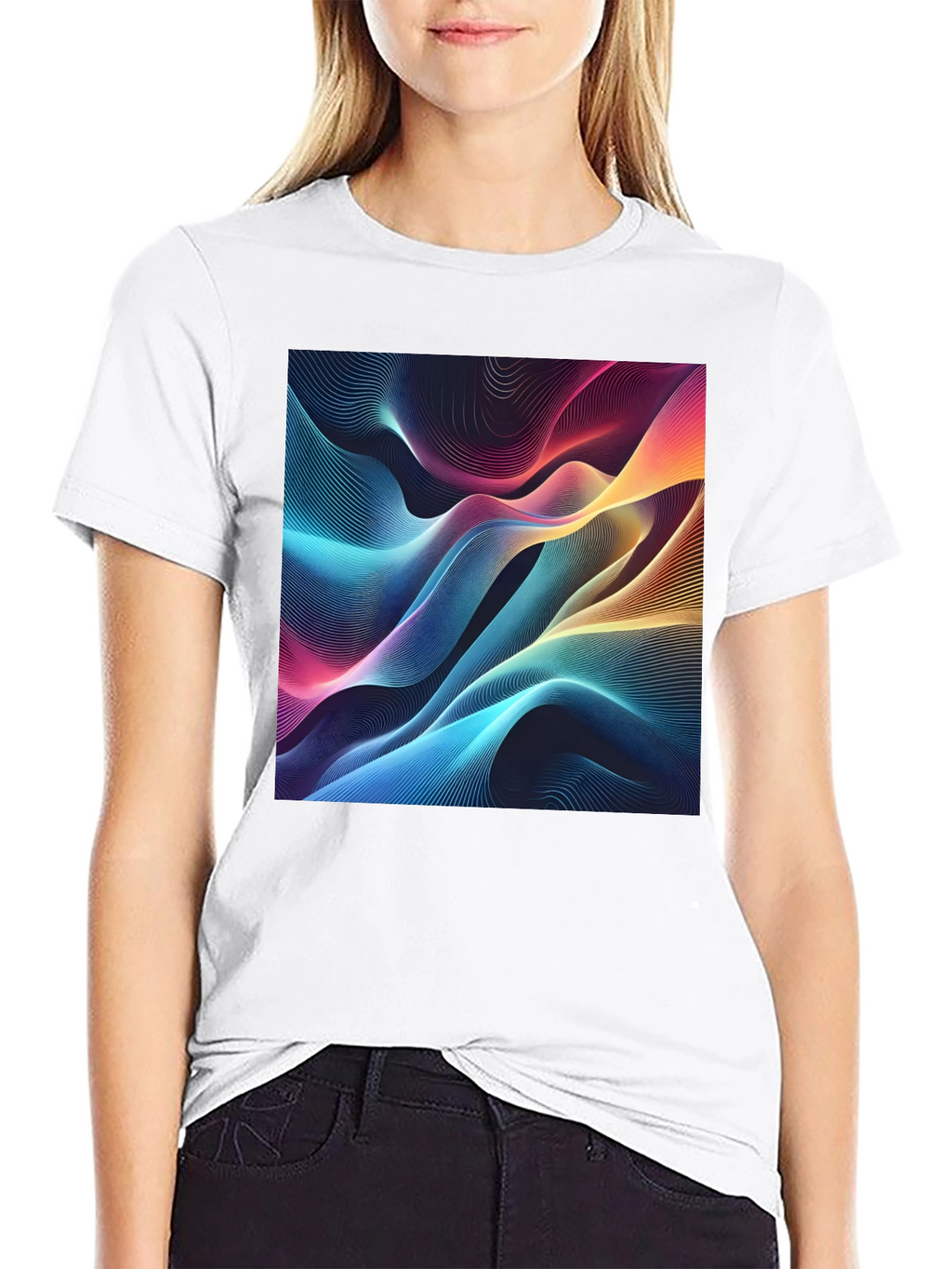 Vibrant Abstract Wave Graphic T-Shirt - Modern Design