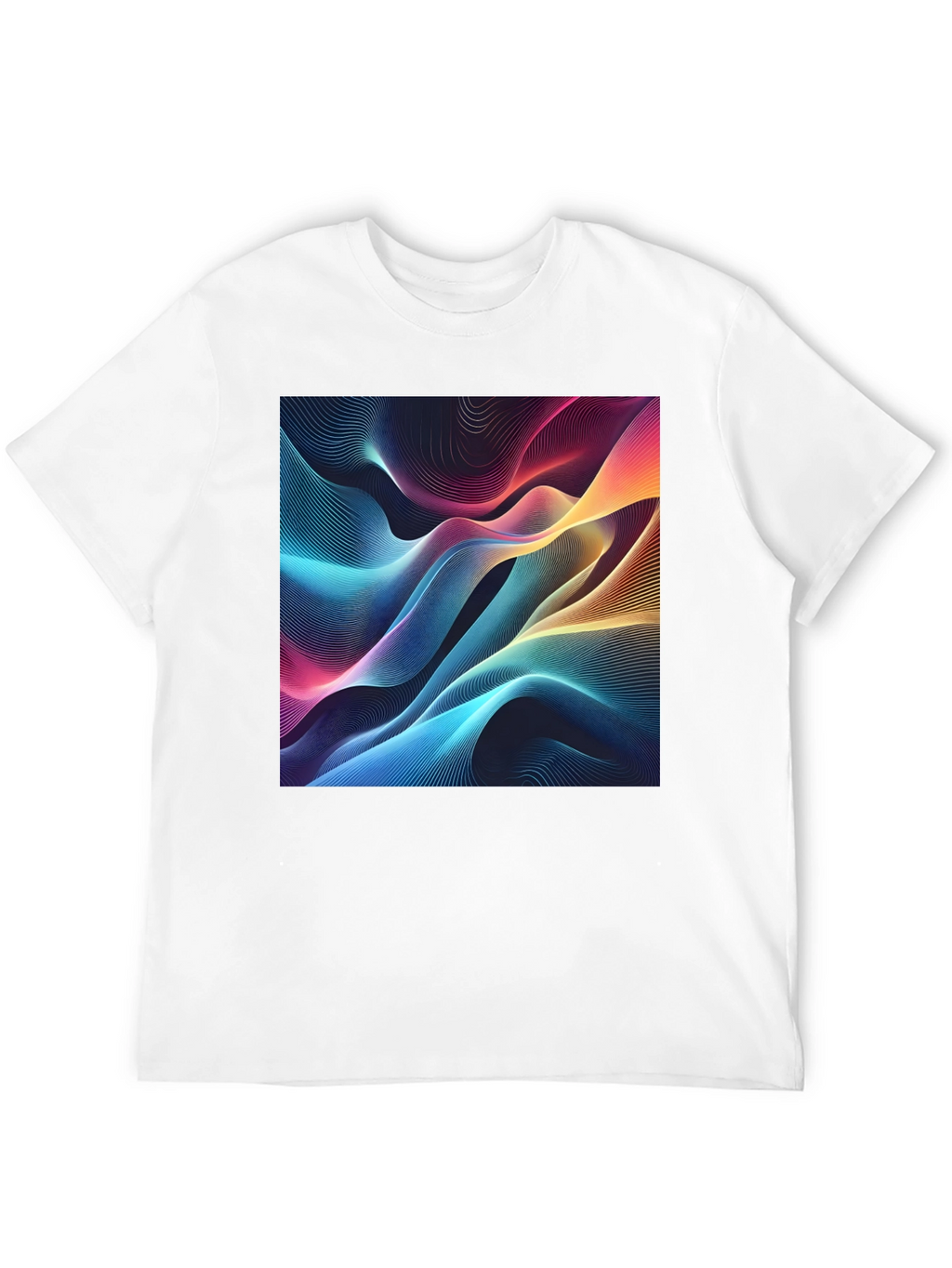 Vibrant Abstract Wave Graphic T-Shirt - Modern Design