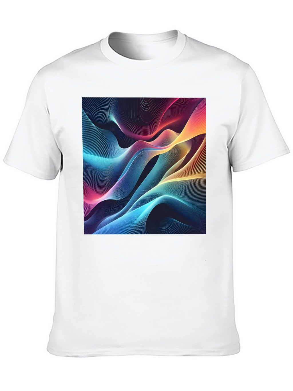 Vibrant Abstract Wave Graphic T-Shirt - Modern Design