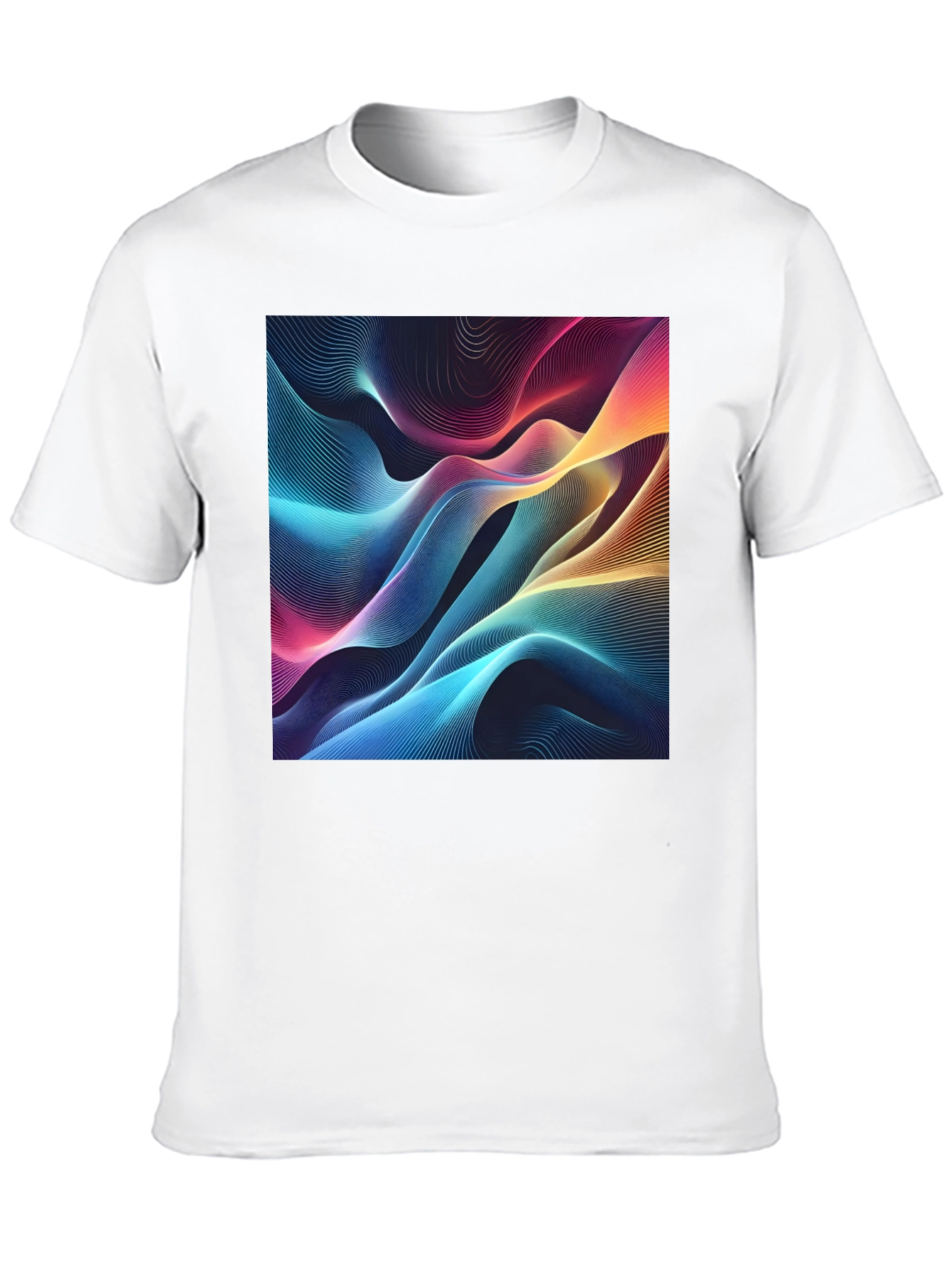 Vibrant Abstract Wave Graphic T-Shirt - Modern Design