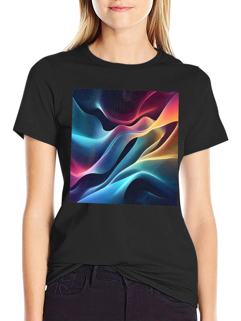 Vibrant Abstract Wave Graphic T-Shirt - Modern Design