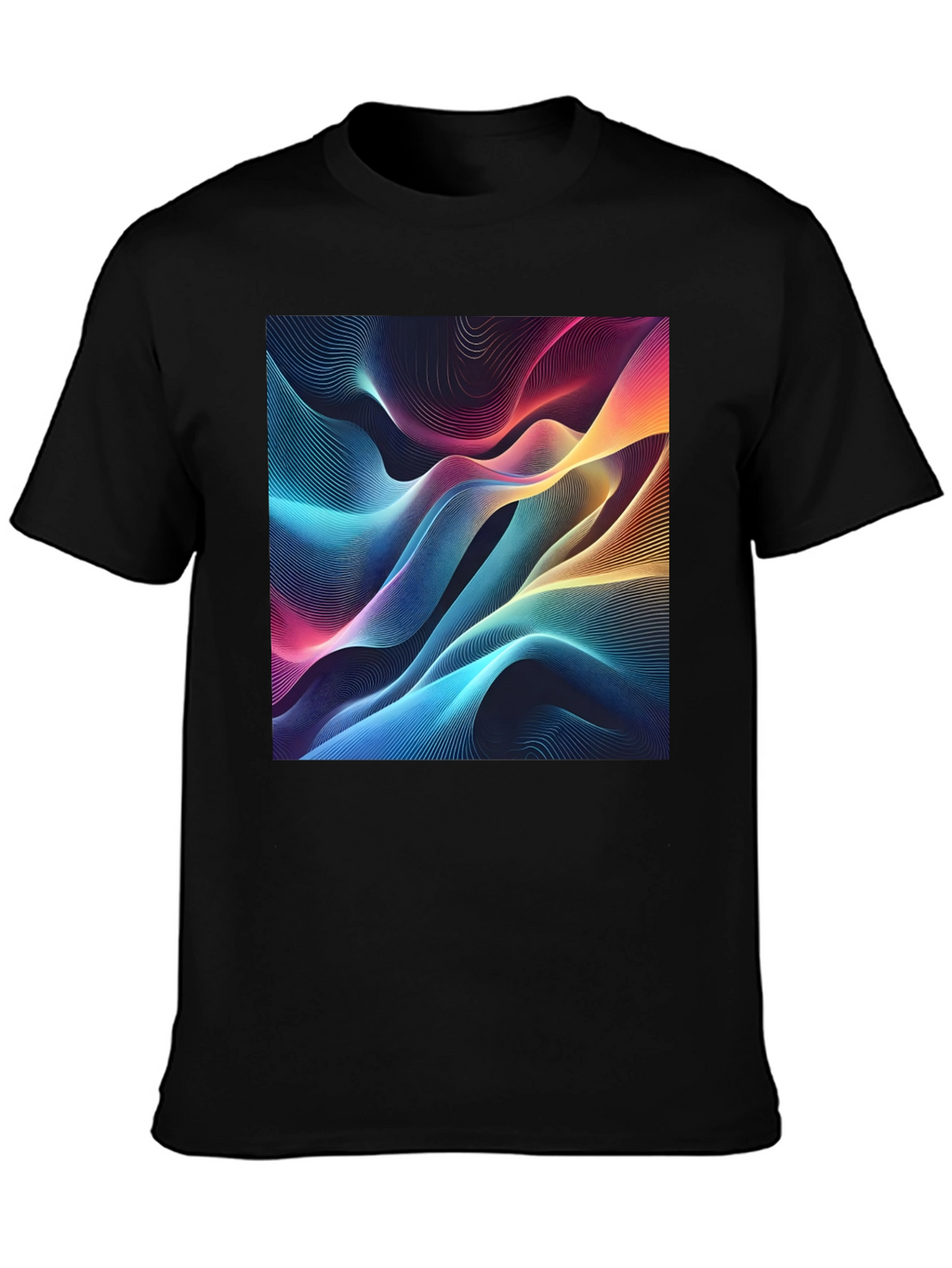 Vibrant Abstract Wave Graphic T-Shirt - Modern Design
