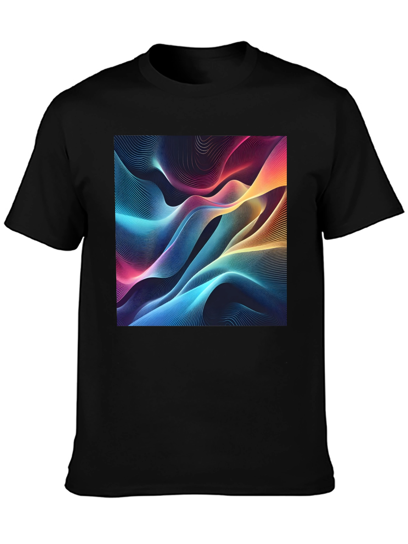 Vibrant Abstract Wave Graphic T-Shirt - Modern Design