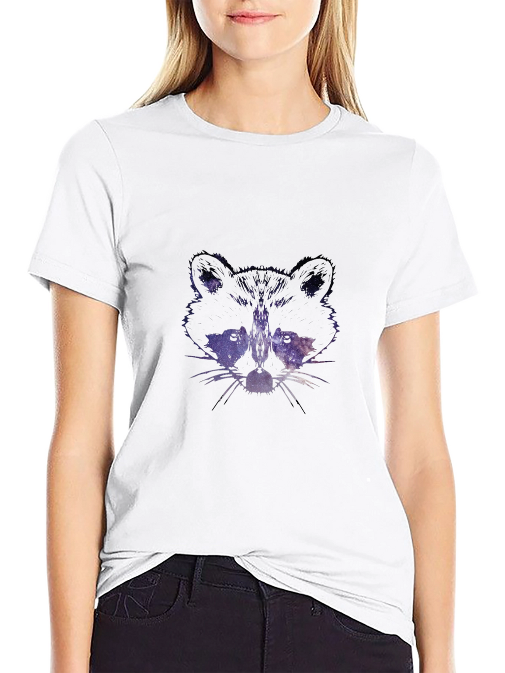 Galaxy Raccoon Graphic Tee - Black T-Shirt
